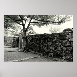Stone Wall & Japanese Gate Poster