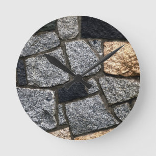 Stone Wall Round Clock