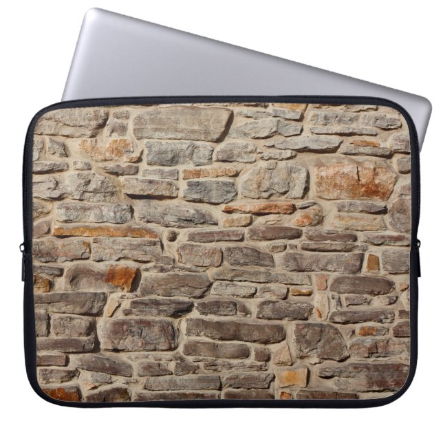 Stone wall rustic texture  background laptop sleeve (Front)