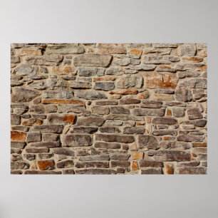 Stone wall rustic texture  background poster