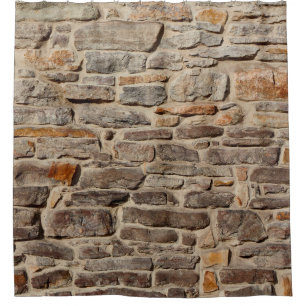 Stone wall rustic texture  background shower curtain