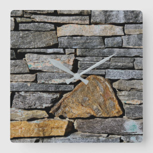 Stone Wall Square Wall Clock