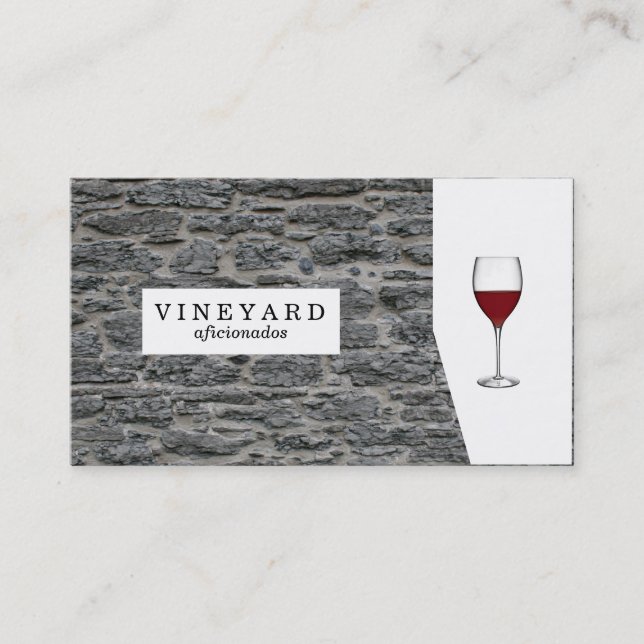 Stone Wall / Wine Glass Business Card (Front)