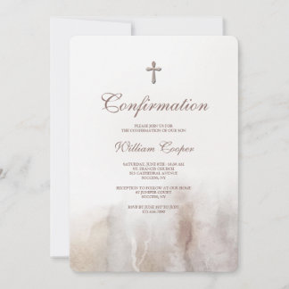 Stone Watercolor Religious Invitation
