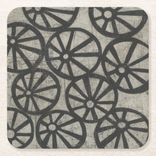 Stone - Wheels Square Paper Coaster