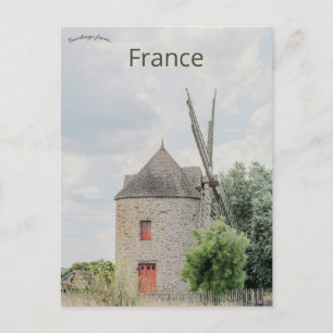 Stone Windmill in Cherrueix France Postcard