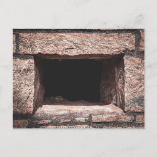 Stone Window Opening in Granite Wall Postcard