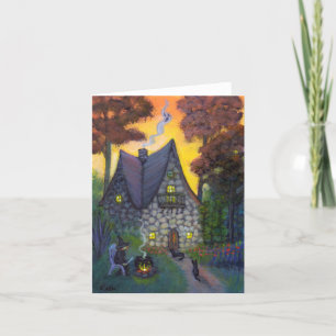 Stone Witch's House Halloween Note Card