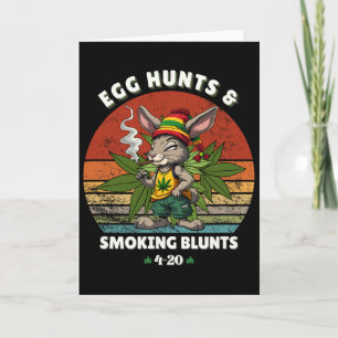 Stoned Easter Bunny With Joint Easter Day 1 Card
