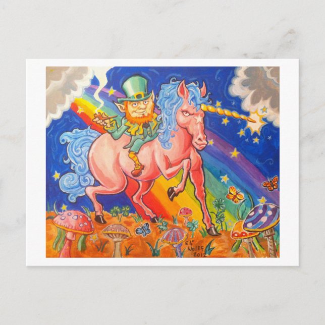 Stoned Leprachaun Postcard (Front)