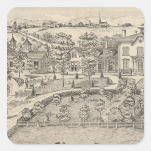 Stonehenge a residence and stock farm square sticker