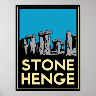 Stonehenge art deco travel poster