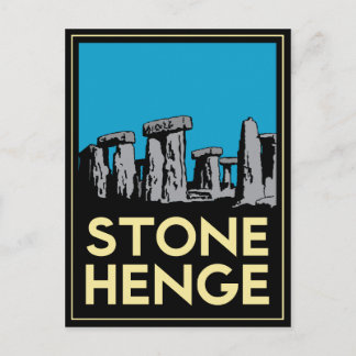 Stonehenge art deco travel poster postcard