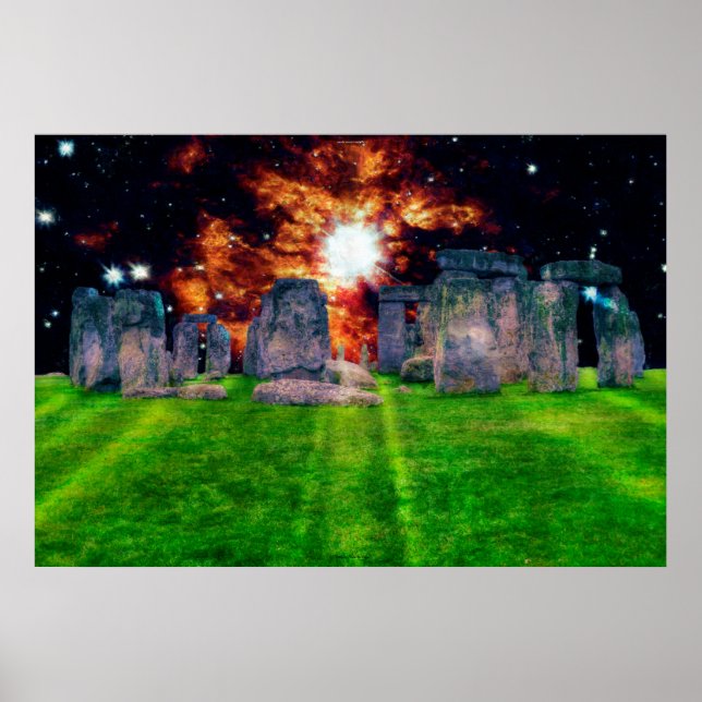 Stonehenge at Star-rise Art Poster (Front)
