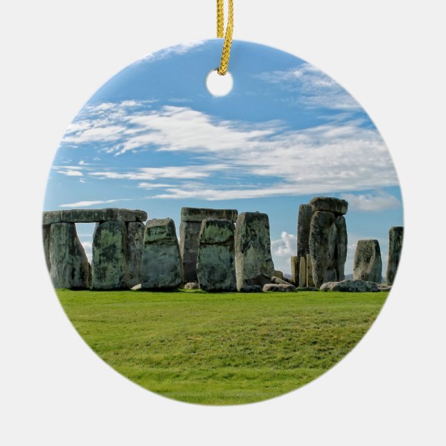 Stonehenge, England Ceramic Tree Decoration (Front)