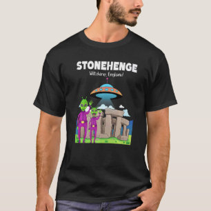 Stonehenge England Souvenir Aliens & Flying Sauce T-Shirt