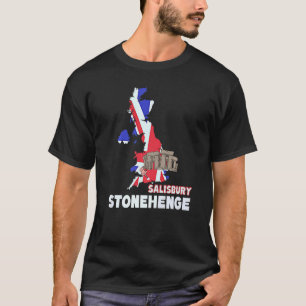 Stonehenge England Souvenir England Map Stonehenge T-Shirt