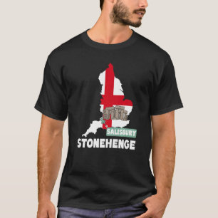 Stonehenge England Souvenir England Map Stonehenge T-Shirt