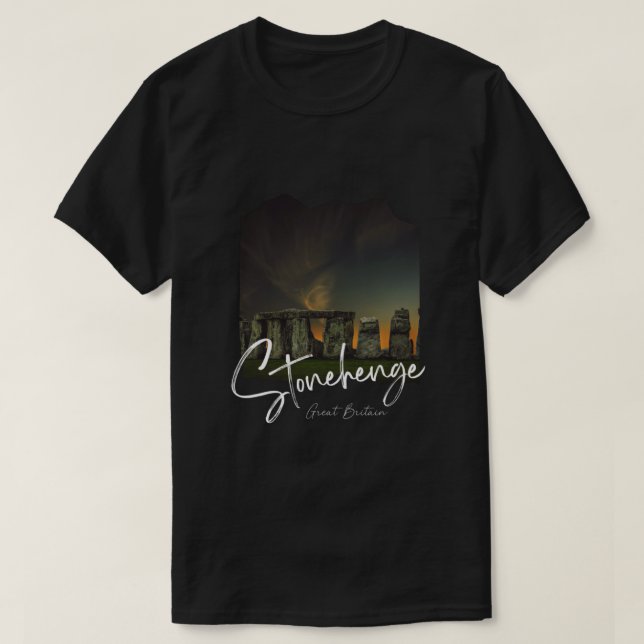 Stonehenge England Souvenir - Stonehenge At Nigh L T-Shirt (Design Front)