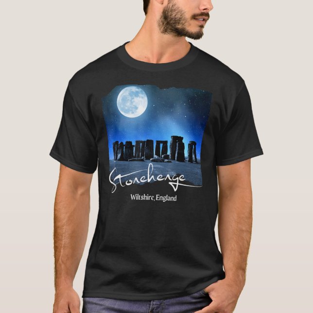 Stonehenge England Souvenir   Stonehenge At Night T-Shirt (Front)