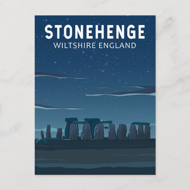 Stonehenge England Travel Vintage Art Postcard (Front)