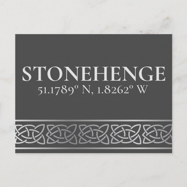 Stonehenge Latitude  Longitude Dark  Postcard (Front)