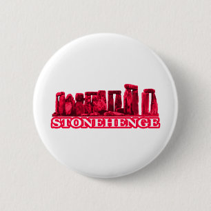 Stonehenge Magenta transp The MUSEUM Zazzle Gifts 6 Cm Round Badge