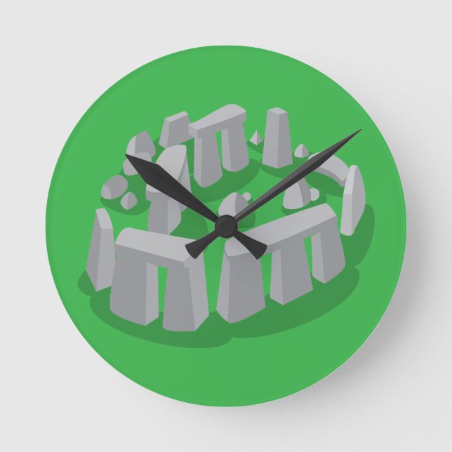 Stonehenge of England Round Clock (Front)