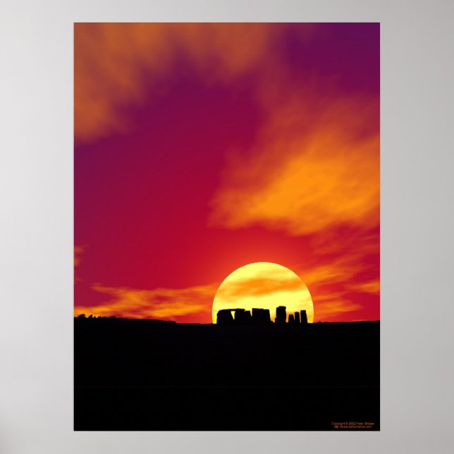 Stonehenge Sunset Poster (Front)