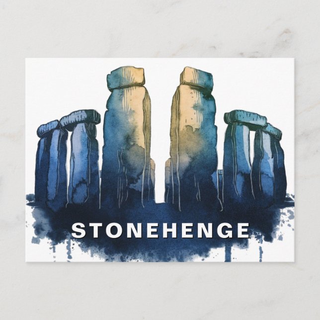 Stonehenge, United Kingdom Watercolor Postcard (Front)