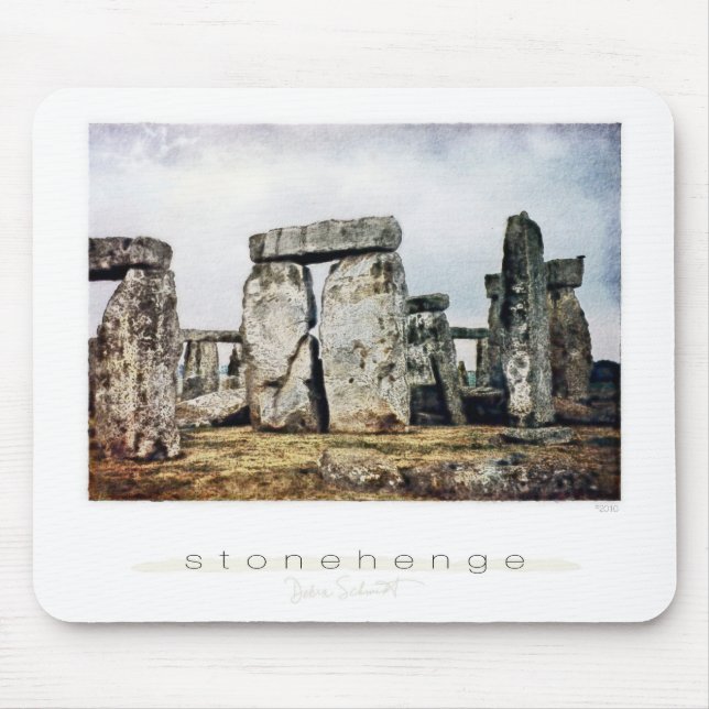 Stonehenge Watercolor Art Mouse Pad (Front)