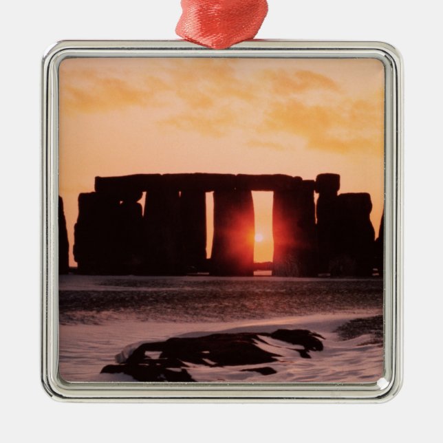 Stonehenge, Winter Solstice Metal Tree Decoration (Front)