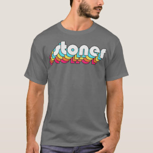 Stoner Retro Faded Style Typography Design T-Shirt