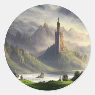 Stones Castles Mediaeval Landscape Classic Round Sticker