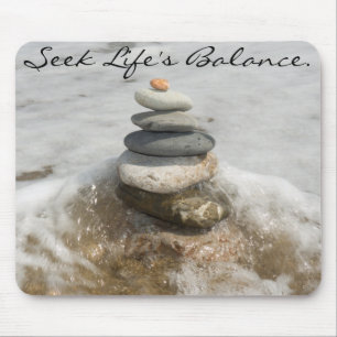 stones for meditation, Seek Life's Balance. Mouse Pad