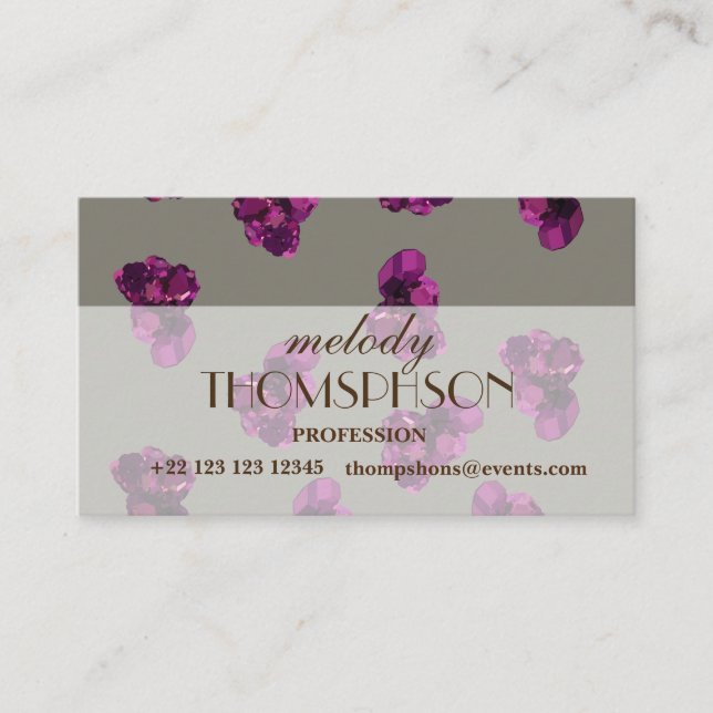 Stones Quartz Amethyst Business Cards (Front)