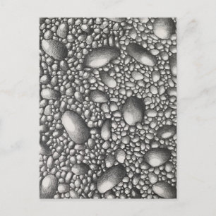 Stones Rocks Pencil Drawing Original Art Postcard