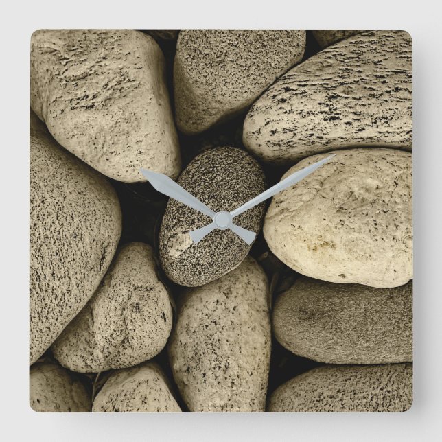 Stones Square Wall Clock (Front)