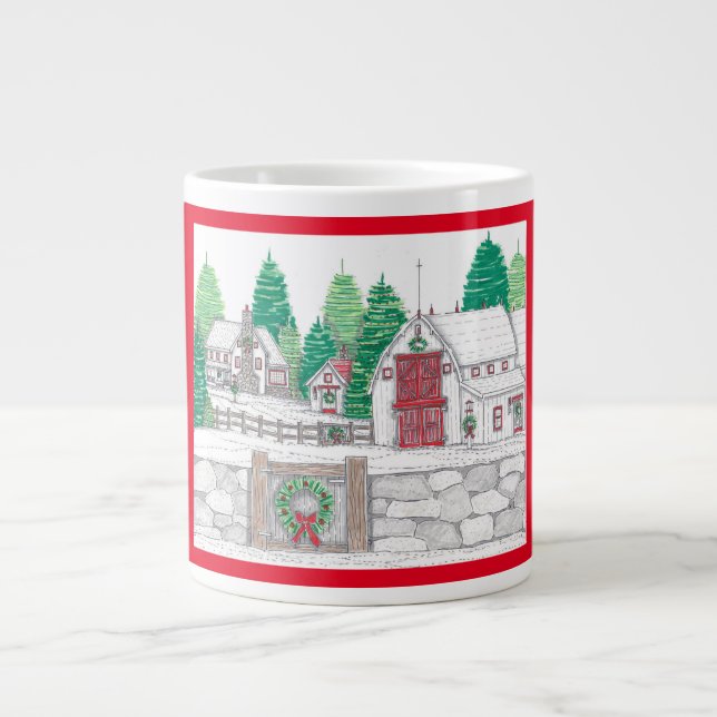 Stonewall Christmas Farm Jumbo Coffee Mug (Front)