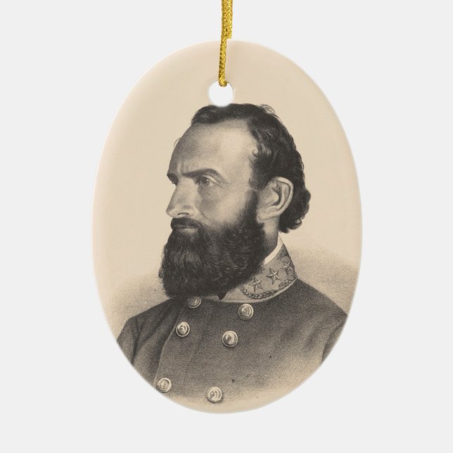 Stonewall Jackson Ceramic Tree Decoration (Front)