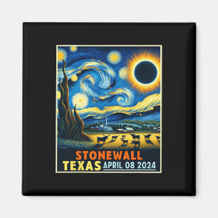 Stonewall Texas Total Solar Eclipse 2024 Starry Ni Magnet