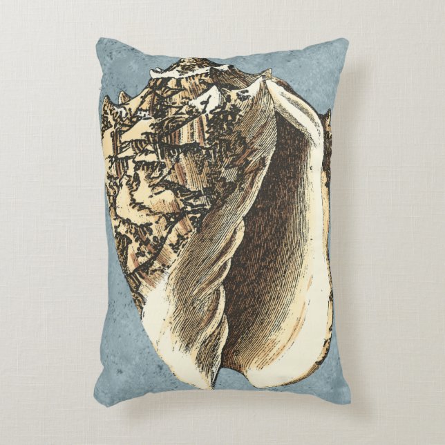 Stonewashed Conch Shell Decorative Cushion (Front(Vertical))