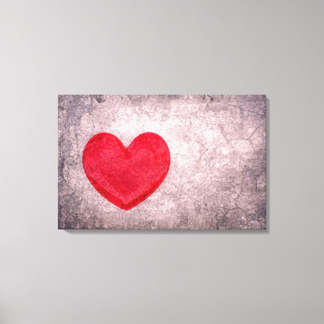 Stonewashed Heart Canvas Print (Front)