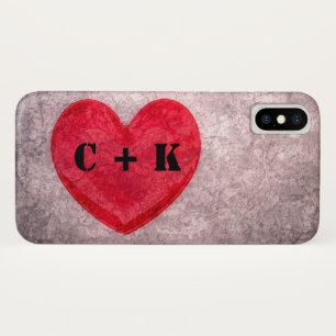 Stonewashed Heart Monogram Personalise Case-Mate iPhone Case
