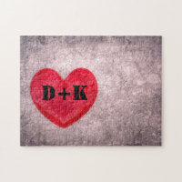 Stonewashed Heart Monogram Personalise