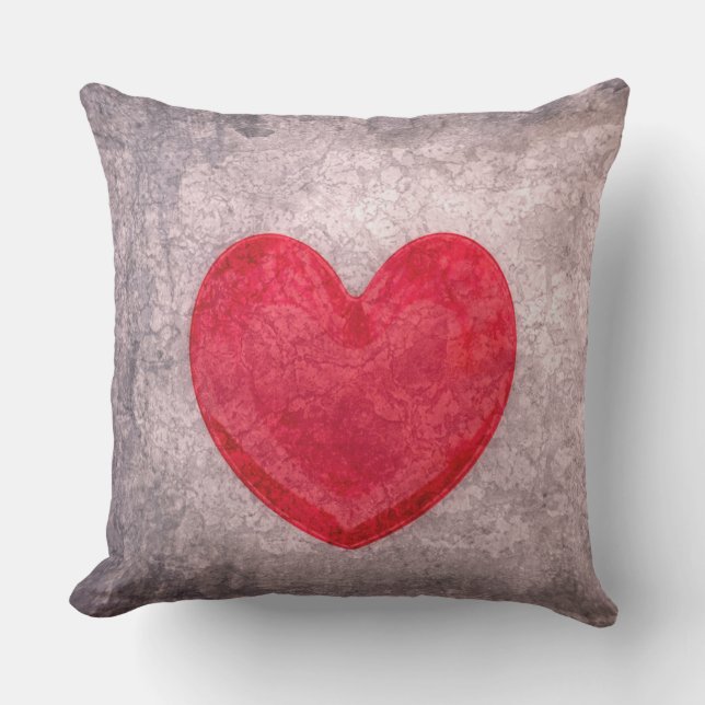 Stonewashed Heart Outdoor Cushion (Front)