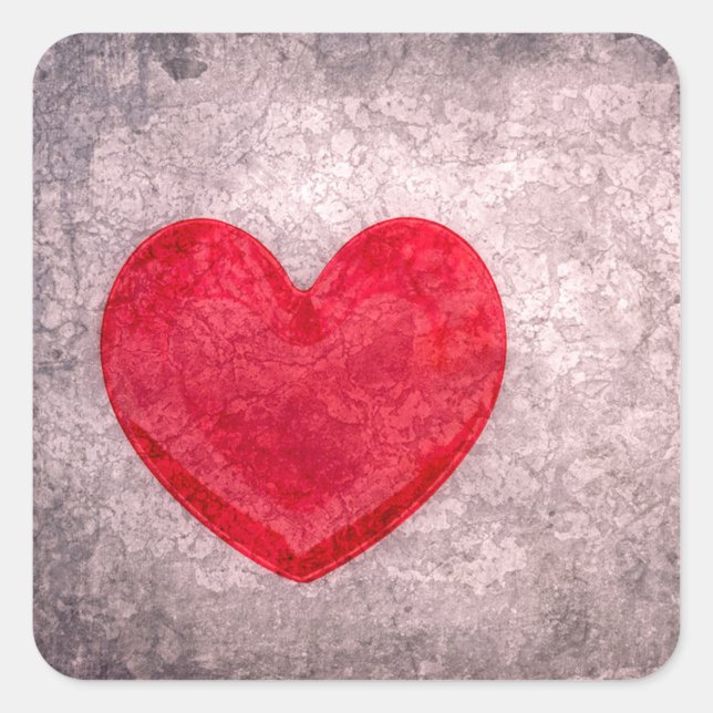 Stonewashed Heart Square Sticker (Front)