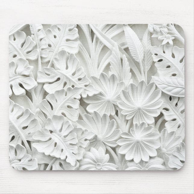 Stonework in a Leaf and Flower Motif Mouse Pad (Front)