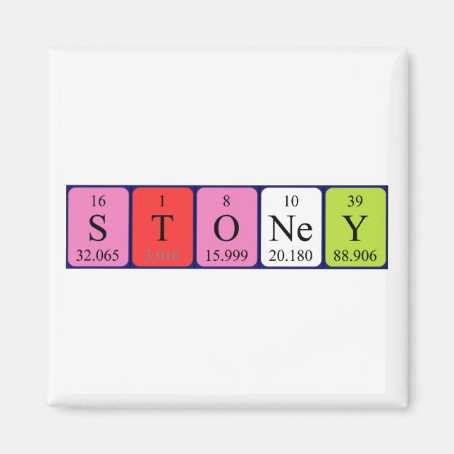 Stoney periodic table name magnet (Front)