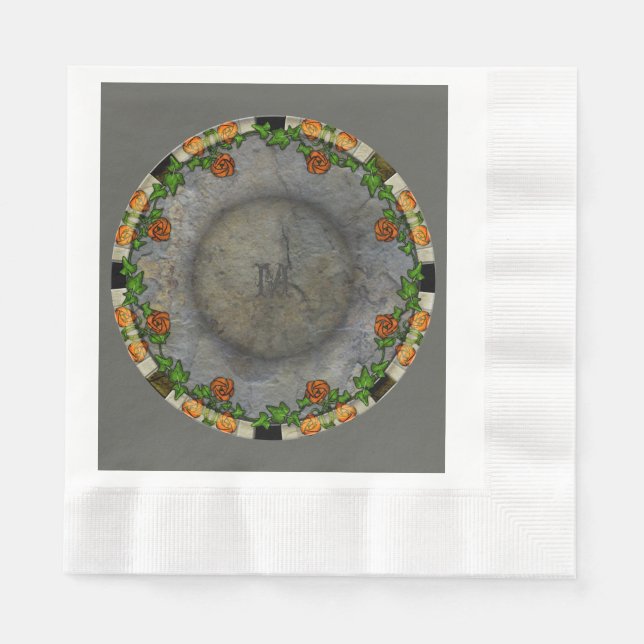 Stoneybrook Gardens - Monogrammed Napkin (Front)